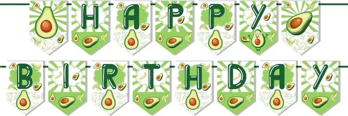 Miniatura 3 de 1 pancarta temática de aguacate, suministros de fiesta para decoración de frutas de aguacate, fiesta de cumpleaños, banderines