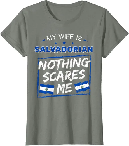 Miniatura 20 de Camiseta con la bandera de raíces salvadoreñas de El Salvador My Wife Is Salvadoran Roots, Negro