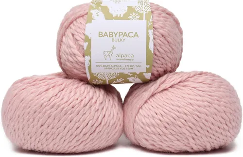 Miniatura 22 de Juego de 3 madejas 100% de lana de alpaca bebé, peso voluminoso, fabricadas en Perú, celestial suave y perfecto para tejer y tejer a ganchillo