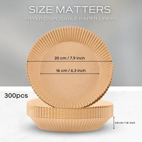 Miniatura 4 de Forro de papel desechable para freidora de aire, 300 forros desechables antiadherentes, papel de hornear para freidora de aire, a prueba de aceite