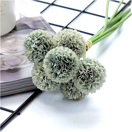 Miniatura 8 de HEXEH Artificial Flowers 6Pcs/Bundle mini Chrysanthemum Flower Ball Silk Artificial Flowers for Wedding Decoration Bridal Flores Decoration Bouquets