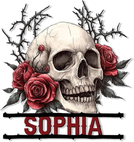 Miniatura 6 de Letrero de metal personalizado con calavera, letrero colgante de calavera para porche al aire libre, valla de pared con nombre personalizado, patio