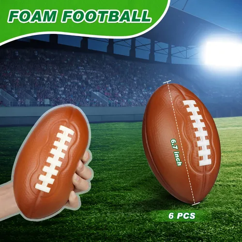 Miniatura 2 de Jerify Paquete de 6 pelotas de fútbol de espuma para niños de 6.7 pulgadas, pequeña pelota deportiva a granel, regalo para niños pequeños, niños