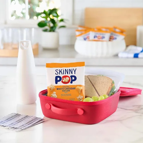Miniatura 5 de SkinnyPop Palomitas de maíz, queso cheddar blanco, grano entero, aperitivo sin lácteos, bolsas de 1 oz (12 unidades)