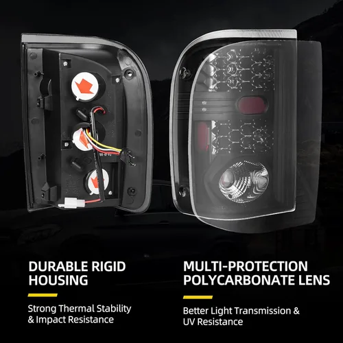 Miniatura 2 de DWVO Conjunto de luces traseras compatibles con Ford Ranger 01-05 2001 2002 2003 2004 2005 luces traseras de repuesto LED