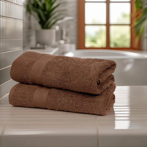 Miniatura 4 de Juego de 6 toallas de baño de tamaño mediano, 100% algodón rizo, 24" x 48", secado rápido, suaves y altamente absorbentes, toallas Acorn para baño
