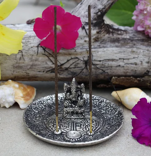 Miniatura 8 de DharmaObjects Quemador de incienso de loto tibetano grande 3 en 1 de 6 pulgadas de diámetro