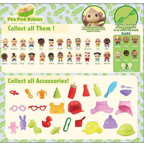 Miniatura 6 de Nature Bound Pea Pod Babies Bundle – Juguetes coleccionables sorpresa misteriosos con mini bebé, ropa y accesorios – Muñeca pequeña