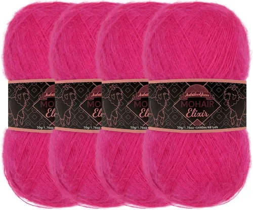 Miniatura 117 de JubileeYarn Mohair Elixir Yarn - 50g/Skein Baby Wool Blend - Cosmopolitan - 1 Skein