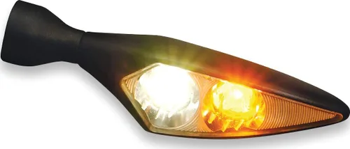 Miniatura 3 de Kuryakyn 2538 Motorcycle Lighting Accessory: Kellermann Micro Rhombus PL, LED Running/Turn Signal/Blinker Light, White/Amber, Front Left, Chrome