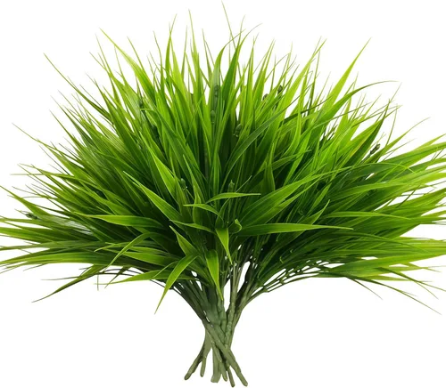 Miniatura 12 de alyptus Flores artificiales para exteriores, 12 paquetes de plantas de plástico, flores blancas sintéticas, hierba falsa de mono para decoración