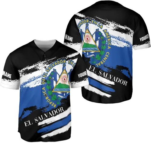 Miniatura 7 de Personalizado El Salvador Camiseta De Béisbol, Camisa Personalizada Hombres Orgullosos Camisetas De La Bandera De El Salvador, Camisas Del Salvador