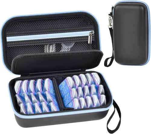 Funda para lentes de contacto diario para más de 30 lentes desechables diarios, organizador portátil de almacenamiento de lentes de contacto con