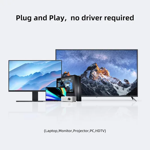 Miniatura 5 de Adaptador DisplayPort a HDMI dual de 4K a 60Hz - Puerto de pantalla a 2 divisor HDMI, divisor de monitor dual MST para computadora, laptop, tarjeta