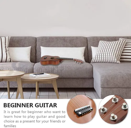 Miniatura 5 de Guitarra acústica de 23 pulgadas para niños, pequeño instrumento popular para principiantes, niños y niñas, cómoda y ligera guitarra de práctica