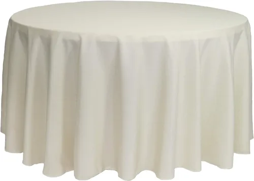 Miniatura 26 de YOUR CHAIR COVERS - Mantel redondo de poliéster prémium de 120 pulgadas - Mantel de lino color champán para mesas redondas estándar
