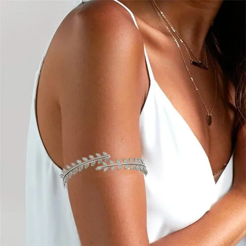 Miniatura 2 de WAINIS Juego de 9 pulseras ajustables para mujer, color plateado y dorado, Metal, Ónix