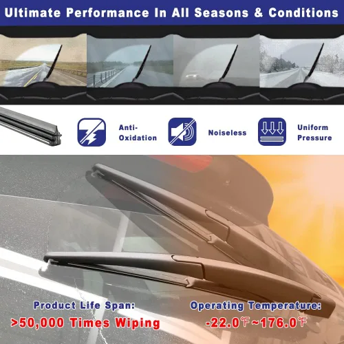 Miniatura 5 de Brazo y cuchilla del limpiaparabrisas trasero compatibles con Ford Explorer 2011-2019, Ford Escape 2013-2019, Lincoln MKC 2015-2019, Lincoln MKX