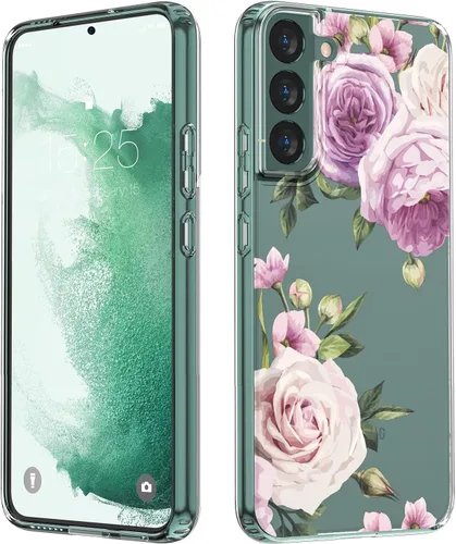 Miniatura 21 de MILPROX Compatible con Samsung Galaxy S22 Funda de Flores, bonito diseño de funda para niñas y mujeres, a prueba de golpes, patrón floral, parte