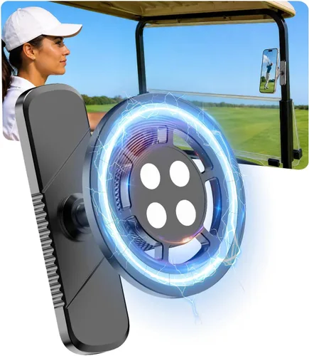Soporte magnético para teléfono para carrito de golf, imanes fuertes: soporte de teléfono MagSafe para iPhone 12-17, accesorios de golf de rotación