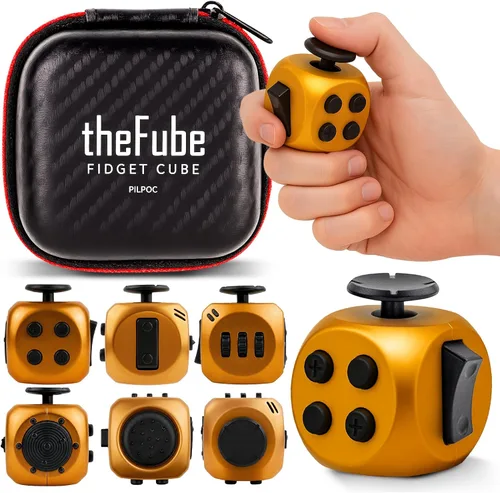 Miniatura 21 de PILPOC - Cubo para la ansiedad theFube, Dodecágono con 12 lados – Cubo para la ansiedad de alta calidad con funda de transporte exclusiva, duradero