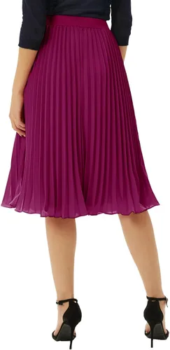 Miniatura 75 de GRACE KARIN - Falda plisada de gasa para mujer, con cintura alta y elástica, vuelo, corte acampanado y longitud por debajo de la rodilla