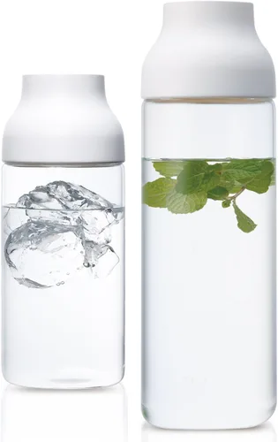 Miniatura 5 de Kinto 22971 - Jarra de agua con cápsula, jarra y botella de agua fría, 33.8 onzas líquidas (1 litro), color blanco
