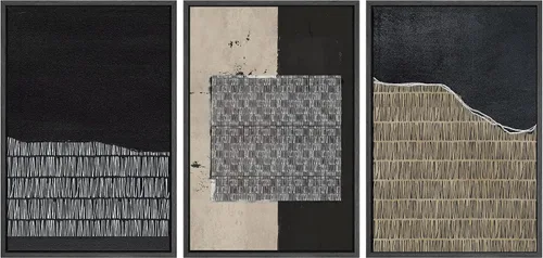 Miniatura 103 de SIGNWIN Lienzo enmarcado para pared, arte con pinceladas de flujo neutro en tonos beige abstractos, ilustraciones, arte moderno, decorativo