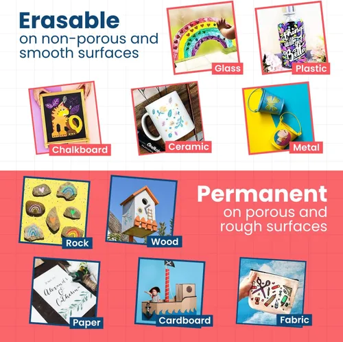 Miniatura 8 de Chalkola Marcadores de tiza de punta extra fina para pizarra (punta de 0.039 in, paquete de 10 unidades), borrado en húmedo, bolígrafos de tiza