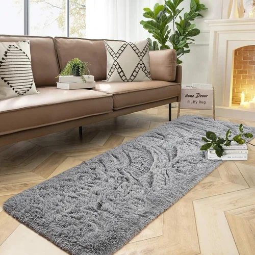 Miniatura 74 de DweIke Alfombras Shag Esponjosas Azules para Dormitorio Sala de Estar, 5x8 Grande Suave Felpa Tie-Dye Azul Cielo para Niñas y Niños, Alfombra Azul