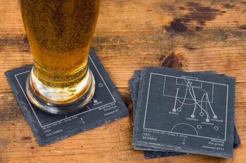 Miniatura 3 de Greatest USMNT Plays: posavasos de pizarra (juego de 4) La mejor idea de regalo para los amantes del deporte Regalos de momentos históricos