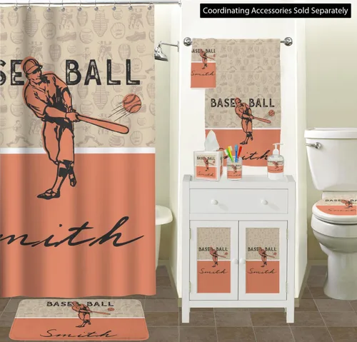 Miniatura 3 de YouCustomizeIt Cesta de basura de béisbol retro personalizada - doble cara (negro)