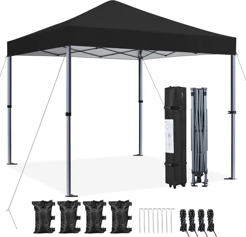 Miniatura 10 de Yaheetech Toldo desplegable de 6.6 x 6.6 pulgadas, tienda de campaña instantánea portátil para exteriores, kiosco comercial con bolsa de transporte