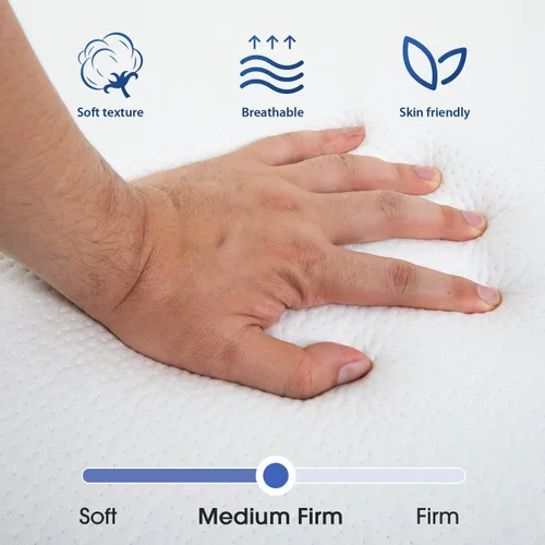 Miniatura 5 de Colchón plegable triple de 3/4 pulgadas con funda, colchón de espuma viscoelástica de gel refrescante para un sueño fresco y alivio de presión, 3