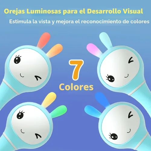 Miniatura 5 de alilo Smarty Bunny Sonajero de Bebé con Luces Musicales, Juguetes para Recién Nacidos de 0-3-6-12-18-24 Meses, Regalos para Niños y Niñas de 1 Año