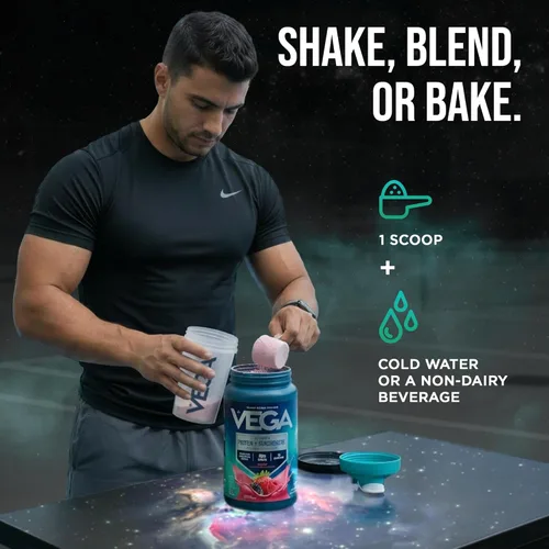 Miniatura 6 de Vega Protein + Supergreens - 20g de proteína a base de plantas, sabor a bayas, 26 porciones, verduras y vegetales reales, vegano keto, 0g de azúcar