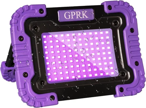 Luz negra recargable - Luz negra UV alimentada por batería, portátil, luz de inundación ultravioleta inalámbrica de 395 nm para fiestas brillantes,