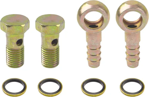 2 juegos de accesorios de tornillo de púas para manguera de banjo M12, tornillo de banjo, arandela aplastante, kit para automóvil y motocicleta (M12
