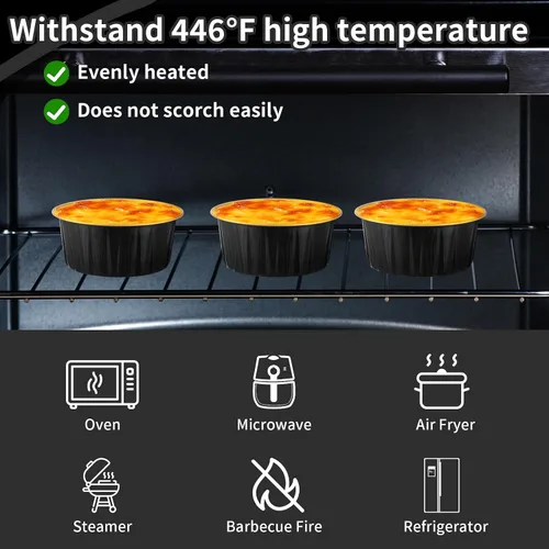 Miniatura 6 de Paquete de 200 recipientes de aluminio para cupcakes, tazas de postre de 5 onzas con tapas, mini moldes para pasteles con tapas para regalo, 100