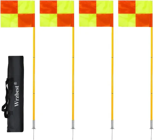 Miniatura 2 de Banderas de árbitro de linesman de fútbol de fútbol,Banderas de esquina Banderas de fútbol portátiles Postes de fútbol,Equipo de fútbol de regate