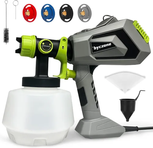Pulverizador de pintura para pintura de casa, 700 W de potencia de pintura y pulverizadores HVLP con 4 boquillas de cobre y 3 patrones de