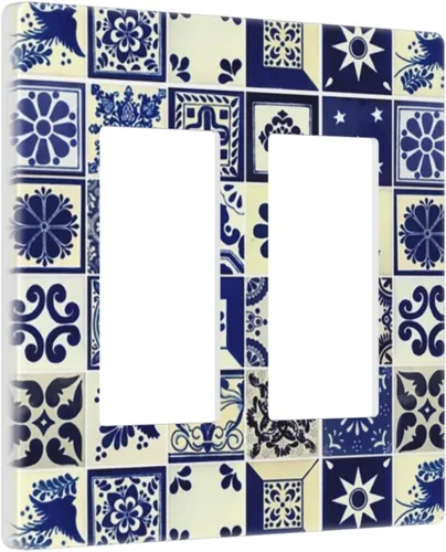 Miniatura 8 de Placa Decorativa de Pared Beige Boho de Mediados de Siglo Sol Abstracto 1-Gang Retro Años 70 Arte Geométrico Moderno con Arco Eléctrico Interruptor