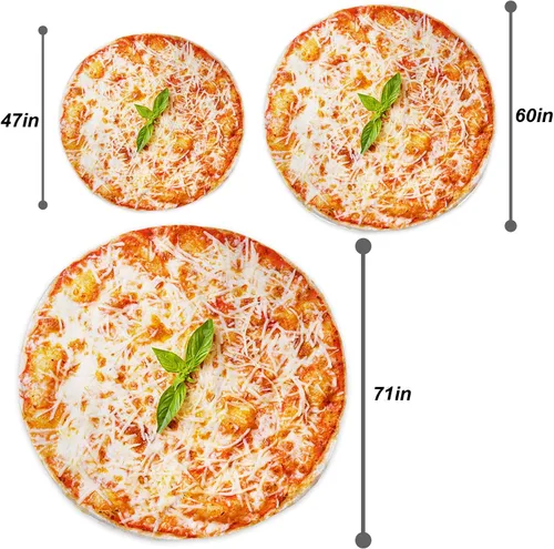 Miniatura 3 de Manta redonda de tortilla para adultos, manta grande de franela suave y cómoda con diseño de queso y pizza, manta para niños, artículos extraños
