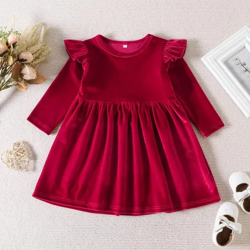 Miniatura 20 de IDOPIP Vestido tutú de terciopelo para niñas pequeñas, vestido de manga larga para princesa, Navidad, cumpleaños, fiesta, boda, vestidos de otoño e