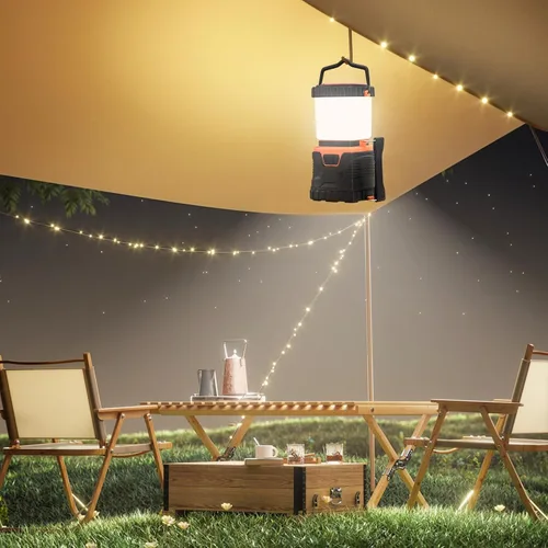 Miniatura 8 de VEVOR - Linterna de camping LED, todo en uno, 1000 lúmenes, iluminación de 360°, 4 modos de iluminación, luz alimentada por batería, linterna