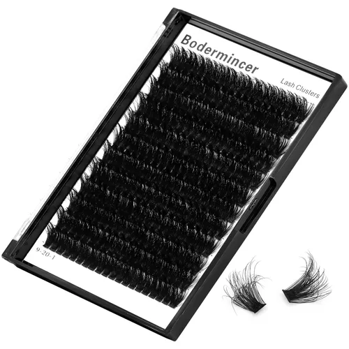 Miniatura 13 de Bodermincer - Bandeja grande de 240 pestañas de rizo D de 0.3 a 0.8 pulgadas (8 a 20 mm) para elegir, pestañas postizas individual para maquillaje