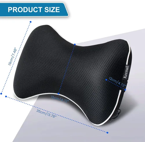 Miniatura 7 de Keemall Almohada de Cuello de Coche Inflable, Almohada de Reposacabezas de Coche Inflable Suave para Asiento de Conducción con Correa Ajustable
