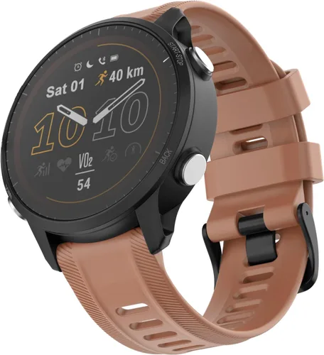 Miniatura 2 de ISABAKE Correa de reloj para Garmin Forerunner 955/945/745, correa de repuesto de silicona de 0.866 in para pulseras Fenix 5/6/Approach S60 Marrón