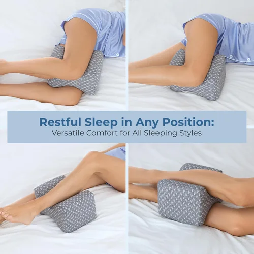 Miniatura 7 de 5 STARS UNITED Half Moon Bolster - Almohada semirenrollable y almohada de rodilla para personas que duermen de lado, 100% espuma viscoelástica
