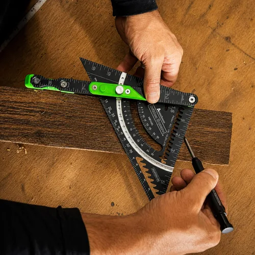 Miniatura 6 de Britton Square 7"-Negro/Verde Escuadra de Aluminio para Vigas - Escuadra de Vigas con Nivel, Innovadoras Herramientas de Carpintería y Estructuración